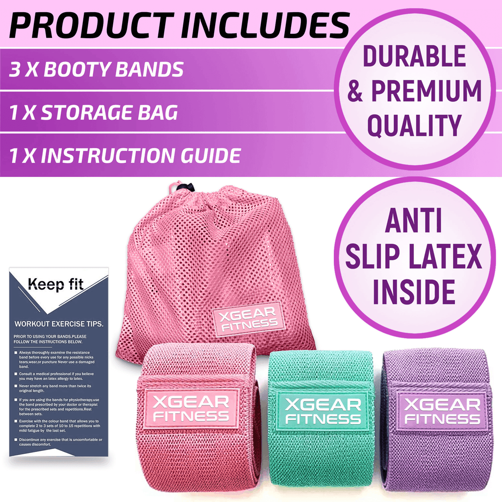 Hip & Glute Exercise Bands - Set of 3