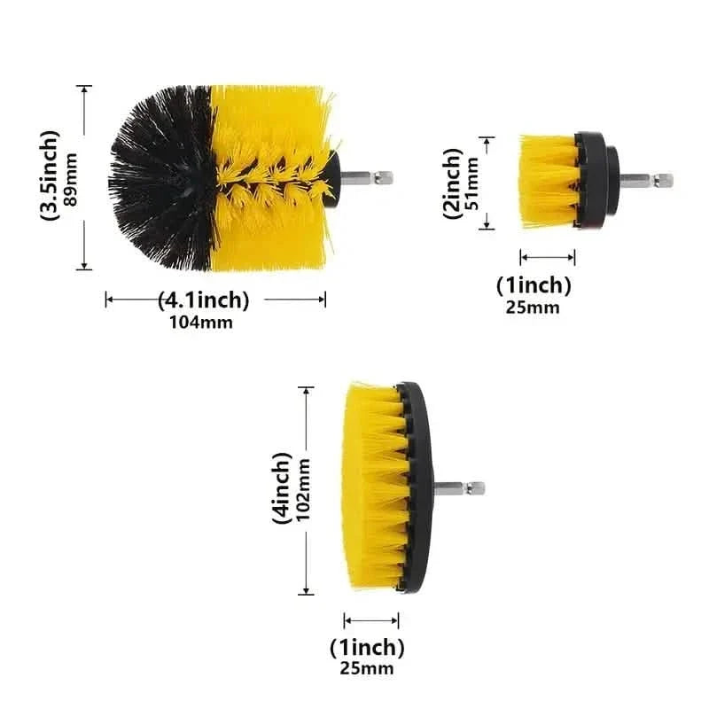 Power Scrubber Drill Brush Set – 3 Piece