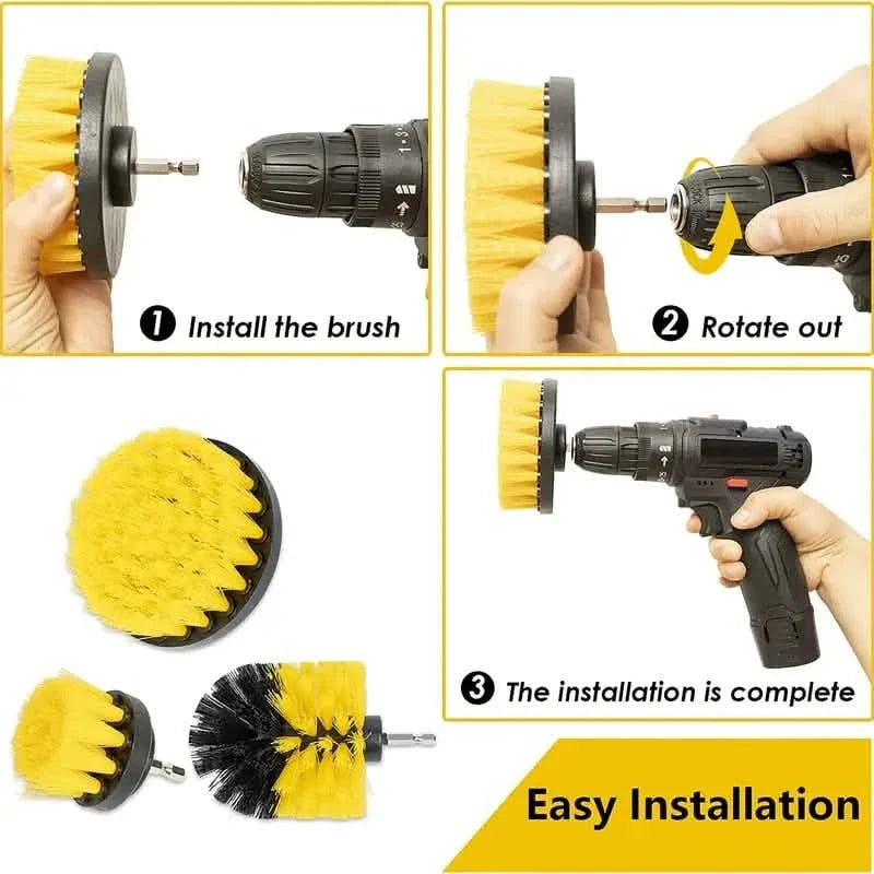 Power Scrubber Drill Brush Set – 3 Piece
