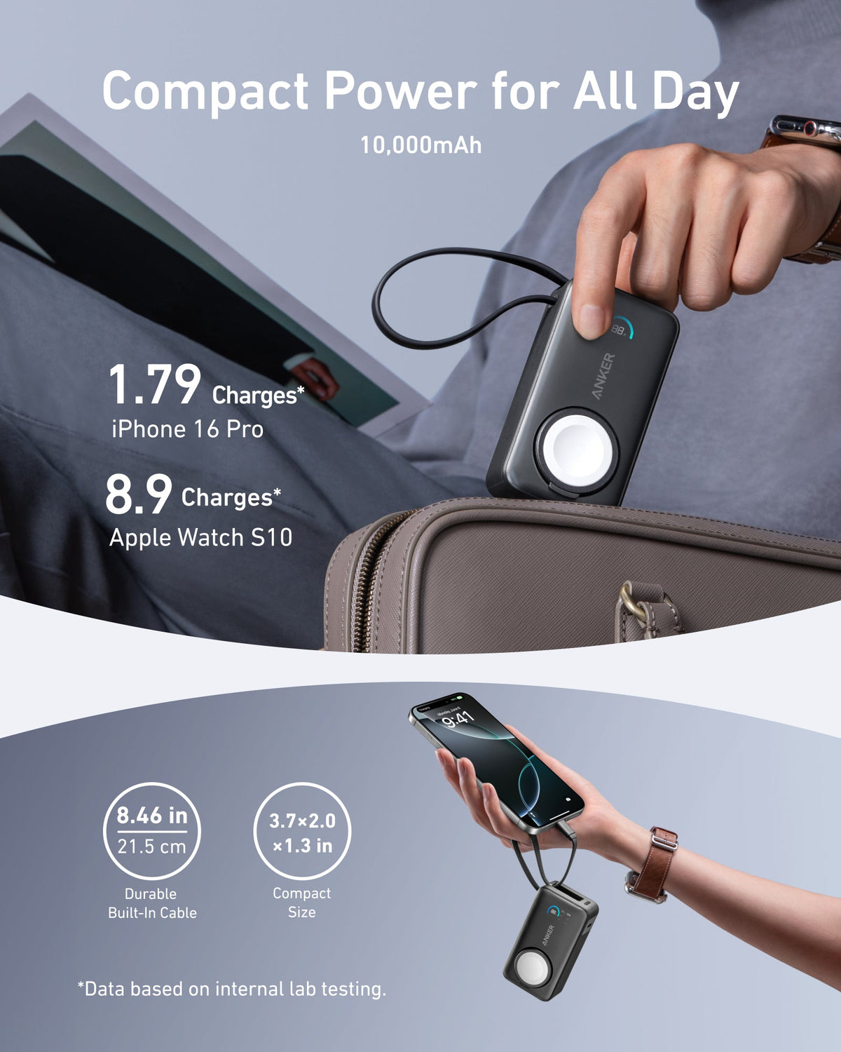 Anker MagGo 10K Power Bank + Apple Watch Charger