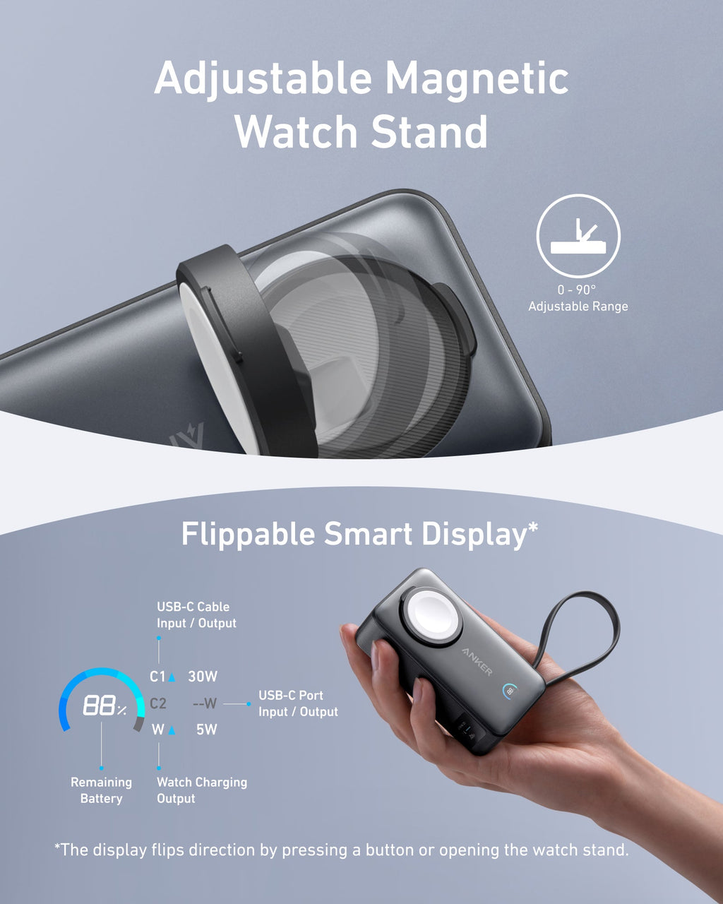 Anker MagGo 10K Power Bank + Apple Watch Charger