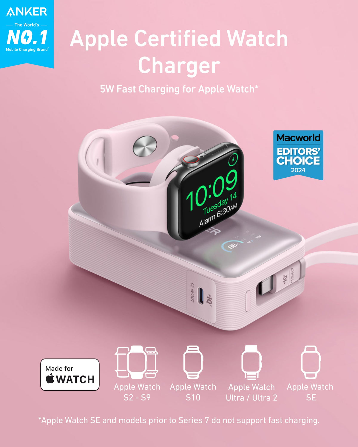 Anker MagGo 10K Power Bank + Apple Watch Charger