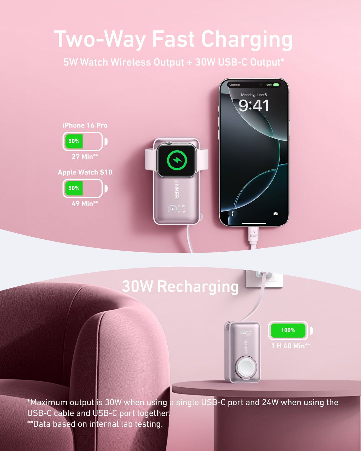 Anker MagGo 10K Power Bank + Apple Watch Charger