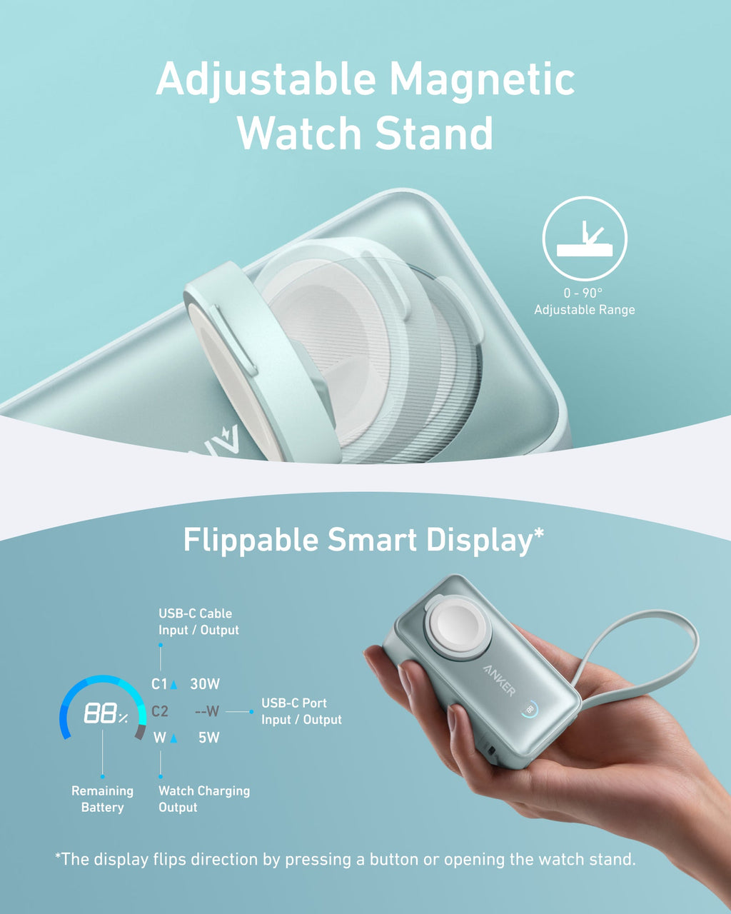 Anker MagGo 10K Power Bank + Apple Watch Charger