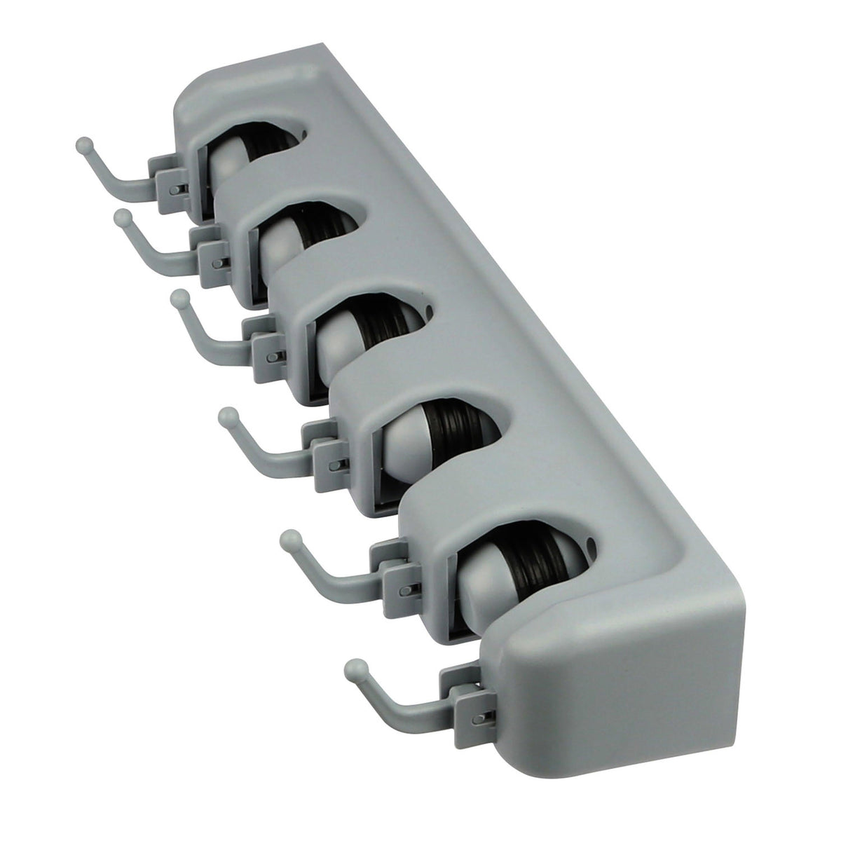5-Slot Wall-Mount Broom & Mop Organizer