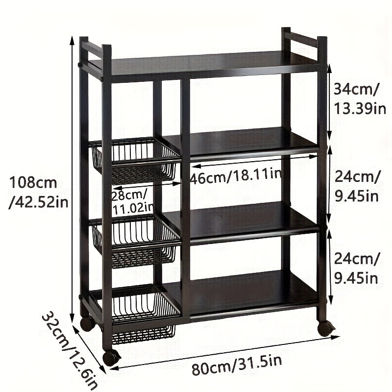4-Tier Rolling Storage Cart