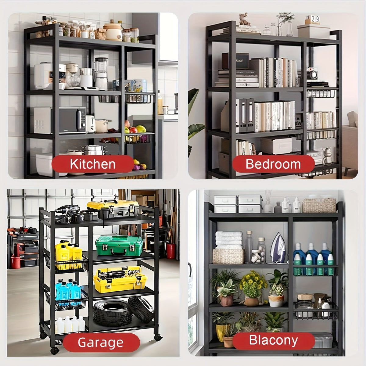 4-Tier Rolling Storage Cart