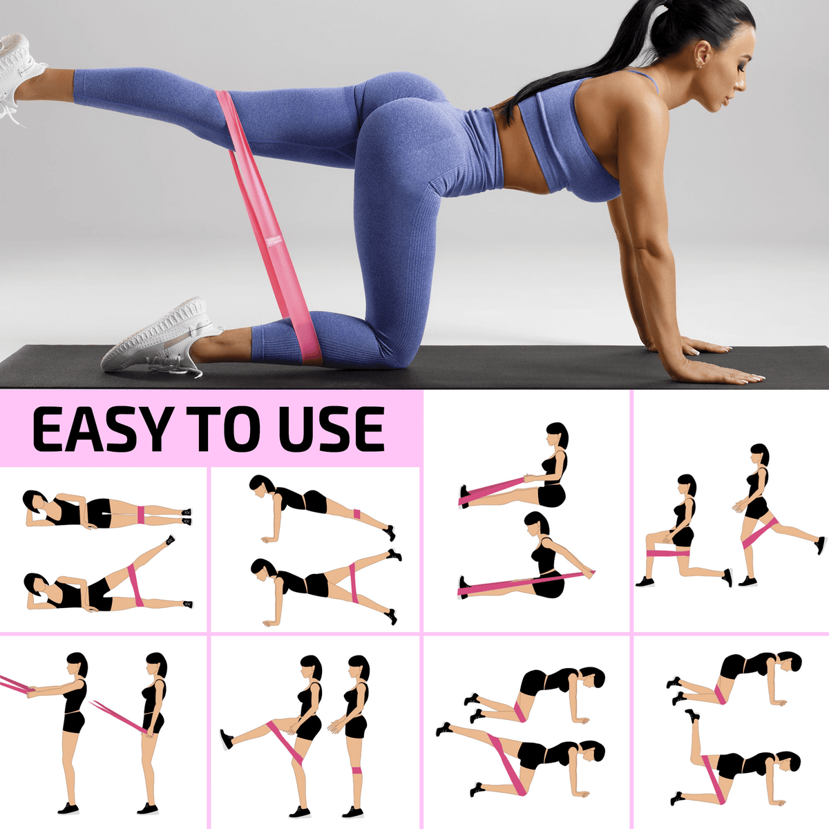 Hip & Glute Exercise Bands - Set of 3
